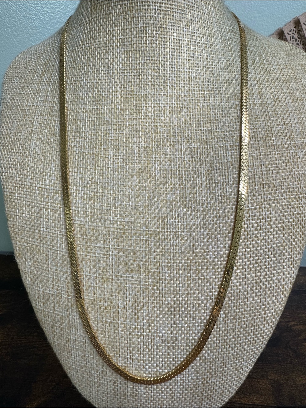 Monet Gold Plated 24” Flat Herringbone Chain Necklace
